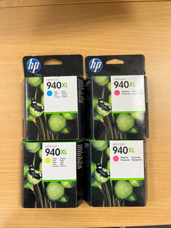 HP Officejet Ink Cartridges 940 xl 4 cartridges Cyan, Yellow and 2 Magenta