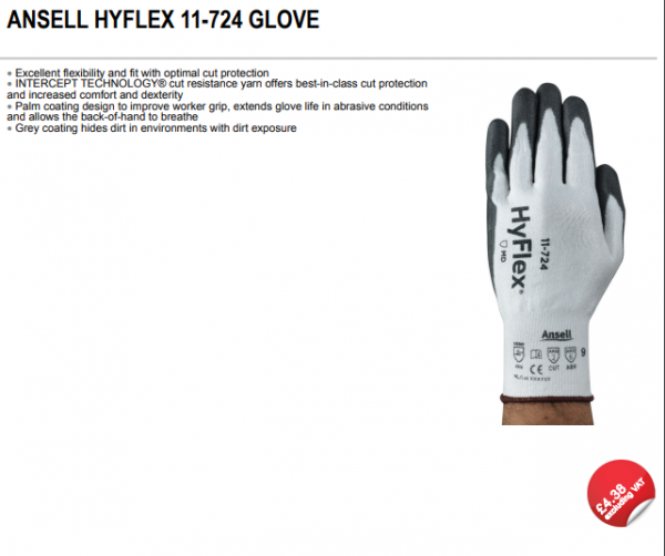 PPE ansell hyflex gloves
